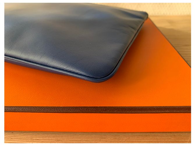 Hermès Bolsos de embrague Azul Naranja - vista 8