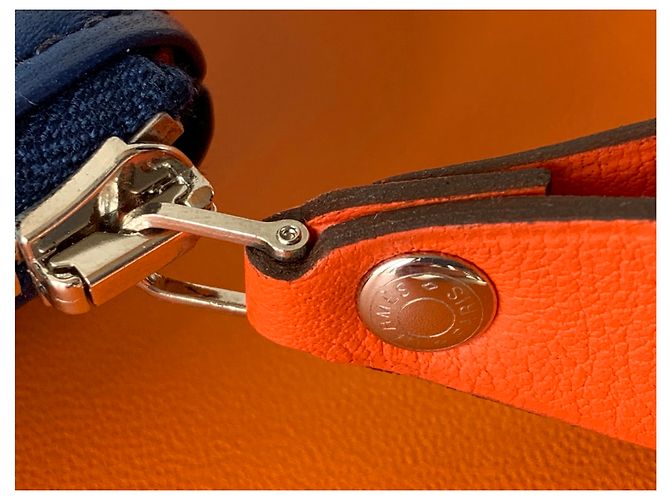 Hermès Bolsos de embrague Azul Naranja - vista 9