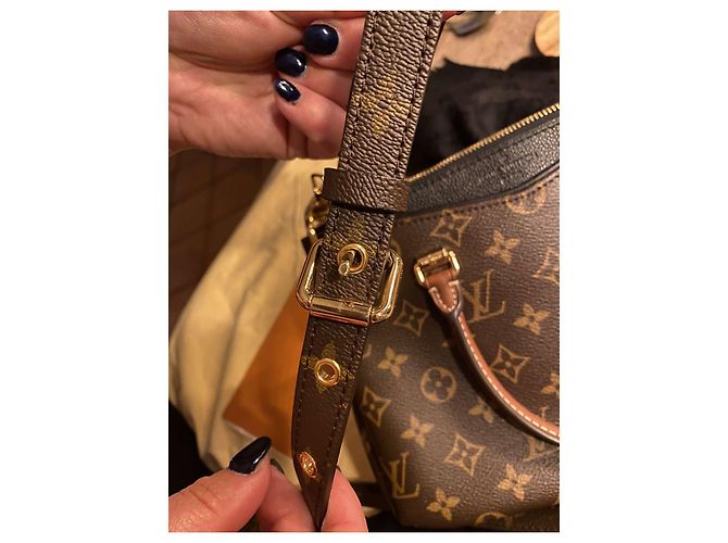 Borsa a mano Louis Vuitton Pallas BB in Pelle Marrone Cioccolato - vista 7