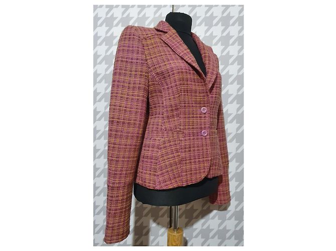 Blazer Strenesse in lana viola e verde Porpora - vista 2