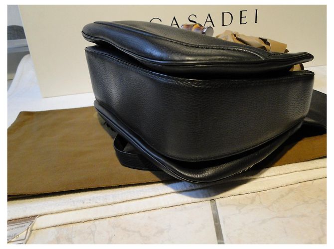 Gucci Borsa bamboo grande in pelle martellata nera MAGNIFIQUE - vista 10