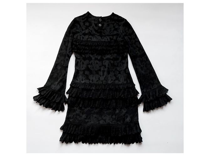 Chanel SS20 Rüschen CC Strickkleid Schwarz - Ansicht 2