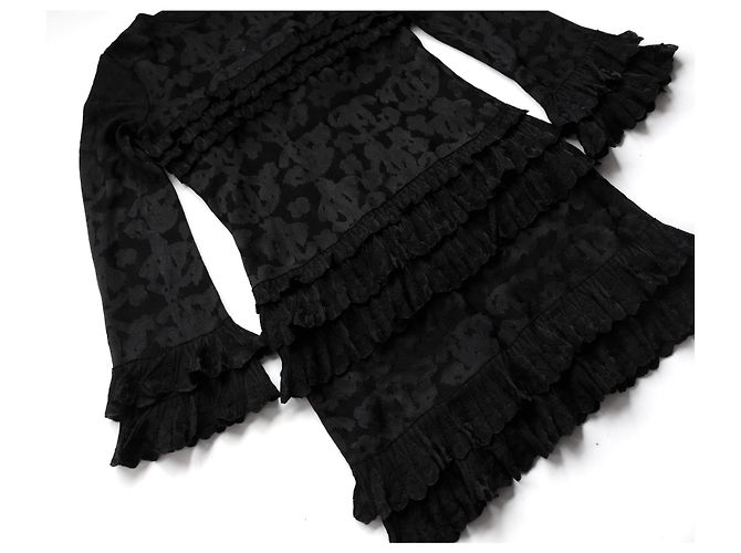 Chanel SS20 Rüschen CC Strickkleid Schwarz - Ansicht 3
