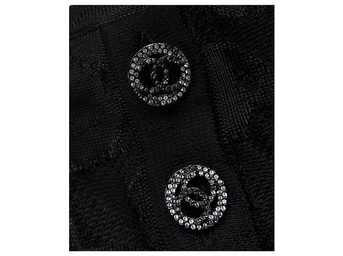 Chanel SS20 Rüschen CC Strickkleid Schwarz - Ansicht 4
