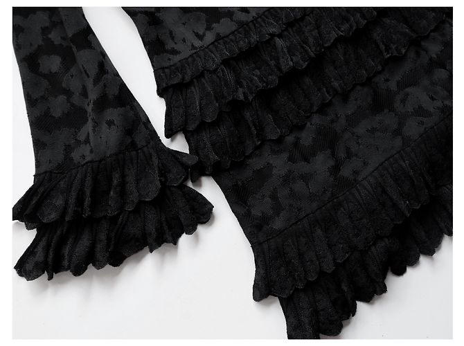 Chanel SS20 Rüschen CC Strickkleid Schwarz - Ansicht 6