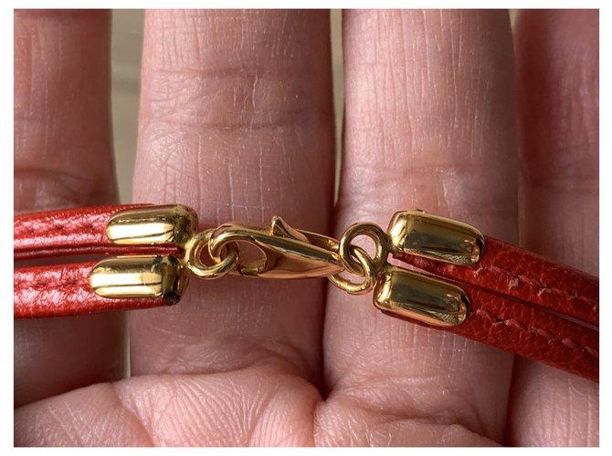 Hermès Halsketten Rot Gold hardware - Ansicht 10