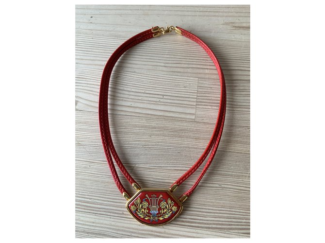 Hermès Halsketten Rot Gold hardware - Ansicht 14
