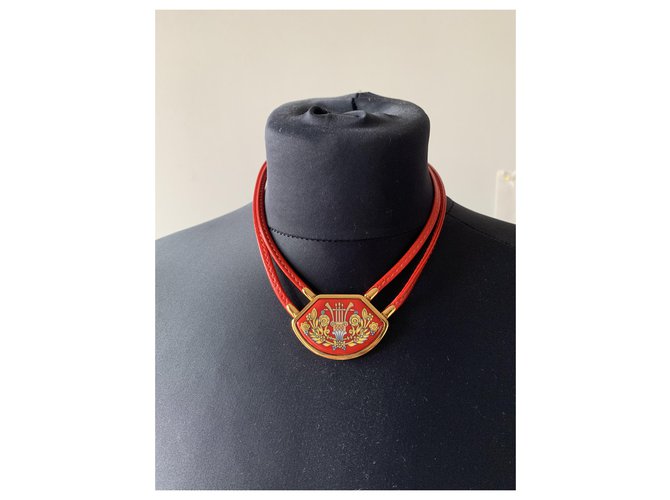 Hermès Halsketten Rot Gold hardware - Ansicht 2