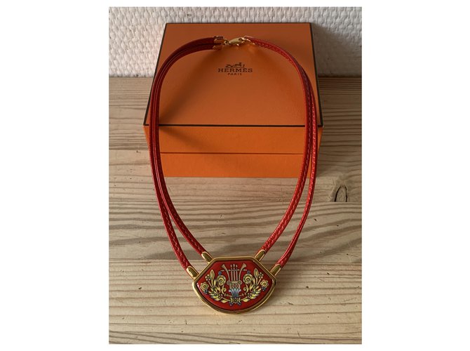 Hermès Halsketten Rot Gold hardware - Ansicht 4