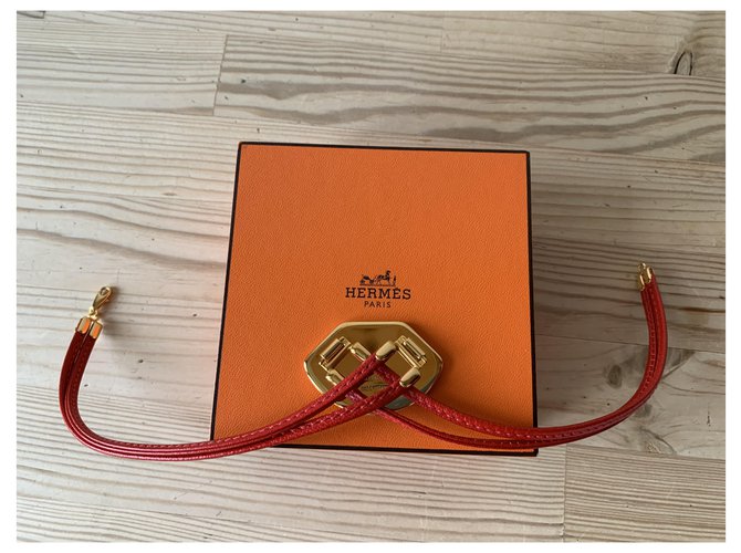 Hermès Halsketten Rot Gold hardware - Ansicht 6
