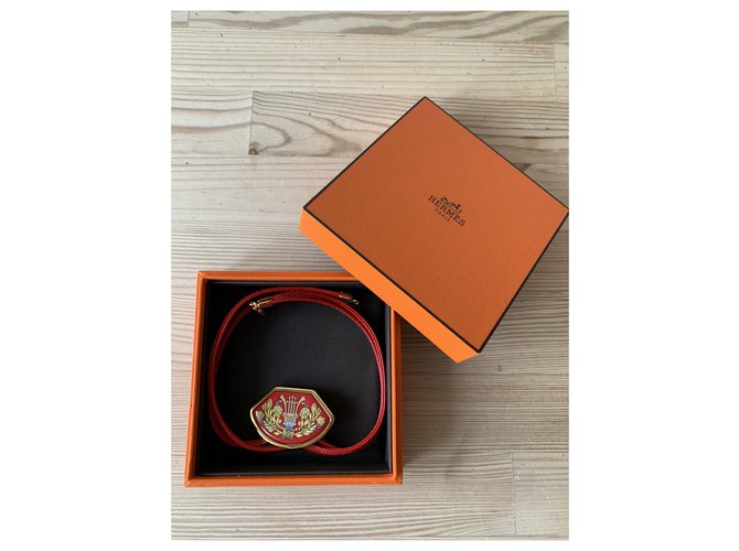 Hermès Halsketten Rot Gold hardware - Ansicht 7