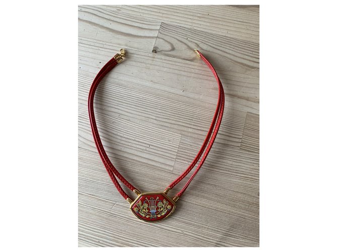 Hermès Halsketten Rot Gold hardware - Ansicht 9