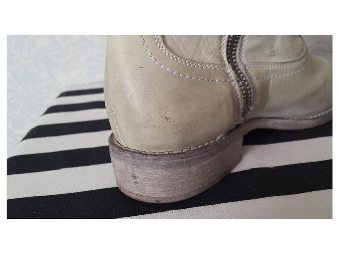 Botas western de piel beige Strategia - vista 8