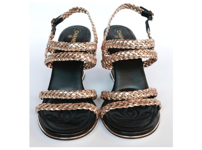 Chanel Zeppe intrecciate d'oro - vista 2