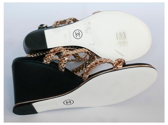 Chanel Zeppe intrecciate d'oro - vista 7