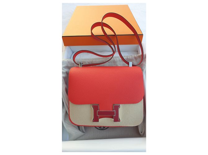 Hermès Constance 24 in pelle Epsom Rouge de Coeur Rosso - vista 7