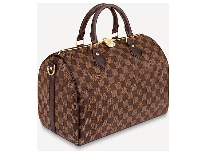 Louis Vuitton Speedy Bandouliere 30 Damier Ebene Marrone Pelle - vista 3