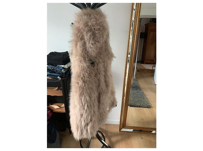 Parka Berenice de pelo de cachemira con capucha extraíble caqui - vista 2