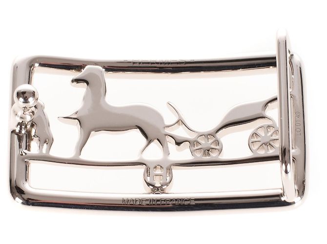Hermès Calèche Gürtelschnalle aus Palladium Silber Metall - Ansicht 2