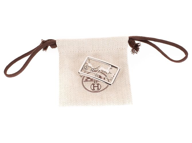 Hermès Calèche Gürtelschnalle aus Palladium Silber Metall - Ansicht 6