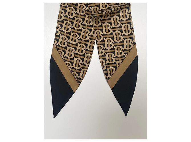 Burberry FOULARD CAPELLI MONOGRAMMA MARRONE - vista 2