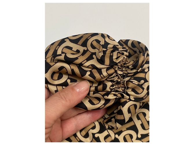 Burberry FOULARD CAPELLI MONOGRAMMA MARRONE - vista 3