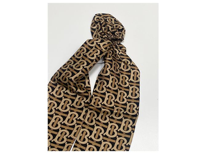 Burberry FOULARD CAPELLI MONOGRAMMA MARRONE - vista 6