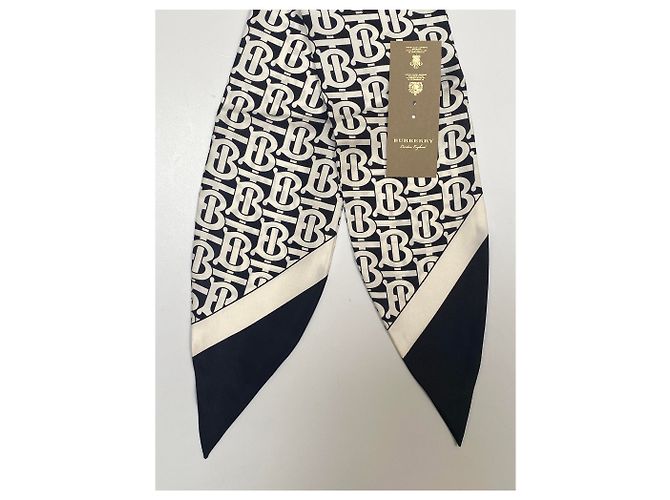 Burberry FOULARD CAPELLI MONOGRAMMA BIANCO NERO - vista 2