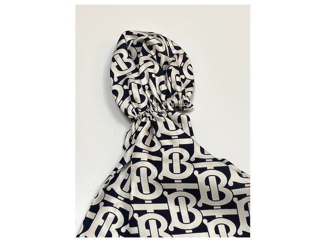 Burberry FOULARD CAPELLI MONOGRAMMA BIANCO NERO - vista 3