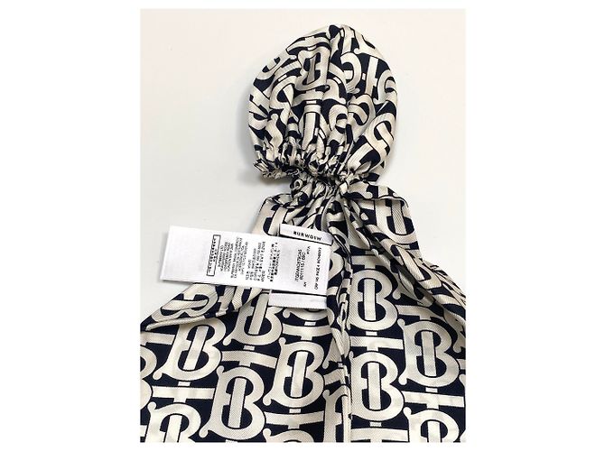 Burberry FOULARD CAPELLI MONOGRAMMA BIANCO NERO - vista 7