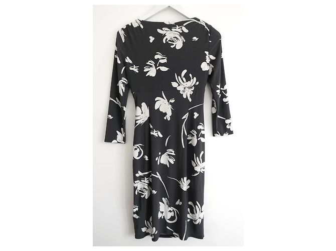 Ralph Lauren Graues Blumenjersey-Kleid Anthrazitgrau - Ansicht 3