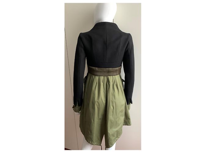 Autre Marque HAUTE Bicolor Wool and Technical Material Slim Coat Multiple colors - view 10