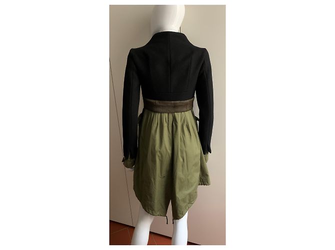 Autre Marque HAUTE Bicolor Wool and Technical Material Slim Coat Multiple colors - view 11