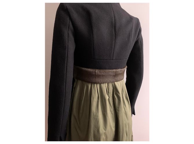 Autre Marque HAUTE Bicolor Wool and Technical Material Slim Coat Multiple colors - view 12