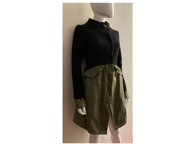 Autre Marque HAUTE Bicolor Wool and Technical Material Slim Coat Multiple colors - view 13