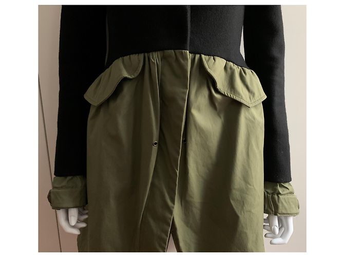 Autre Marque HAUTE Bicolor Wool and Technical Material Slim Coat Multiple colors - view 14