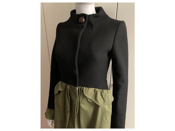 Autre Marque HAUTE Bicolor Wool and Technical Material Slim Coat Multiple colors - view 15