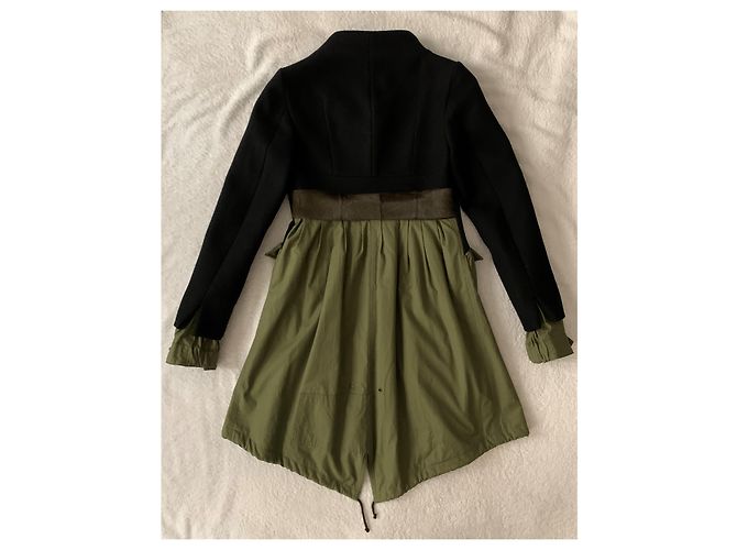 Autre Marque HAUTE Bicolor Wool and Technical Material Slim Coat Multiple colors - view 2