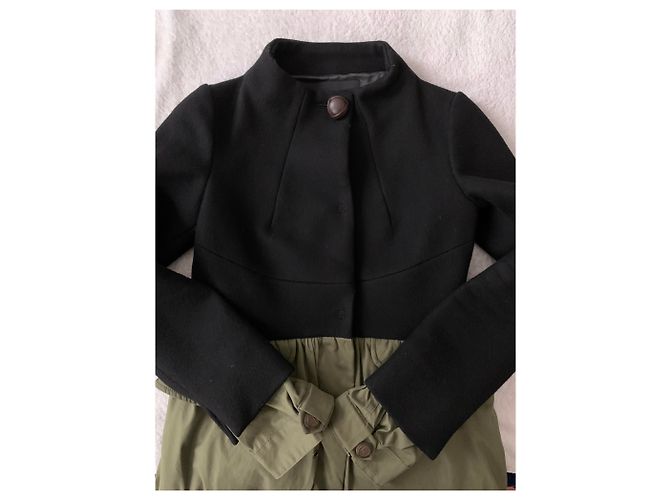 Autre Marque HAUTE Bicolor Wool and Technical Material Slim Coat Multiple colors - view 3