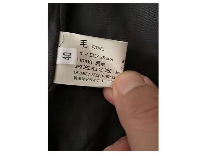 Autre Marque HAUTE Bicolor Wool and Technical Material Slim Coat Multiple colors - view 7