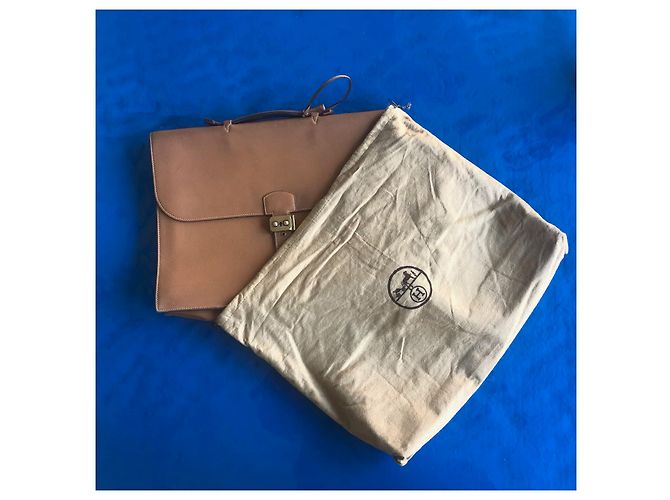 Hermès Sac à Dépêches Beige Cuir - vue 10