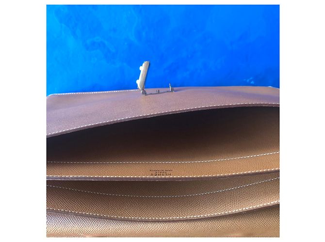 Hermès Sac à Dépêches Beige Cuir - vue 5