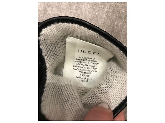 Gucci Lederhandschuhe Schwarz mit goldenem Logo - Ansicht 3