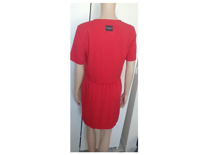 Calvin Klein Hemdkleid aus roter Viskose - Ansicht 3