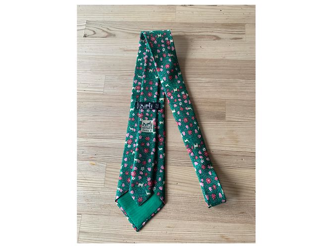 Hermès Laços Rosa Bege Verde - vista 2