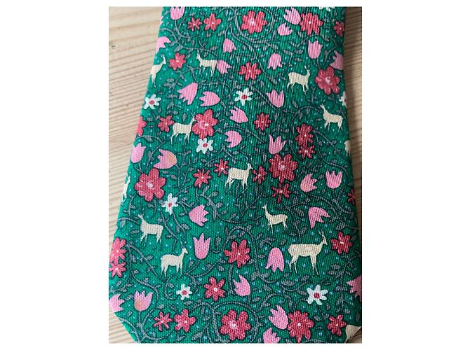 Hermès Laços Rosa Bege Verde - vista 8