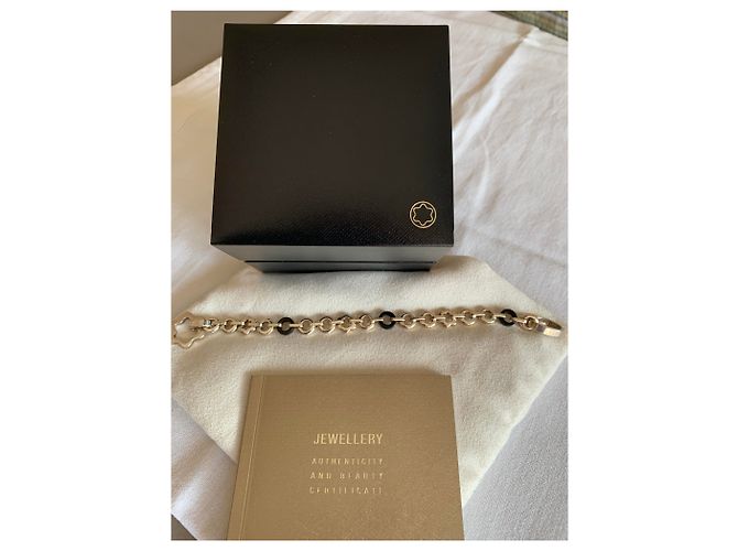 Autre Marque Braccialetto Mont Blanc in argento e nero Silver hardware - vista 2