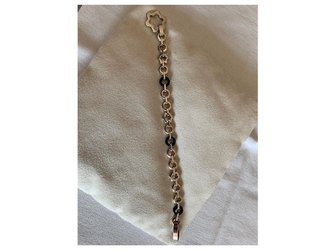 Autre Marque Braccialetto Mont Blanc in argento e nero Silver hardware - vista 3