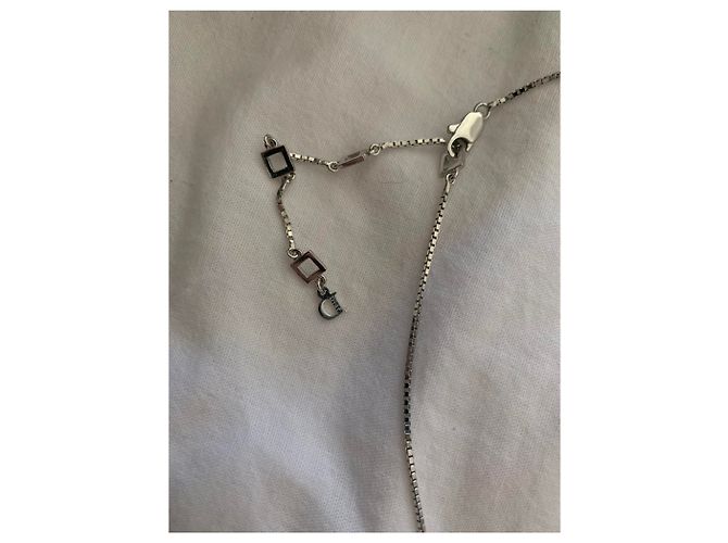 Collana Dior con 2 placche pendenti nera e argento acciaio Nero - vista 5