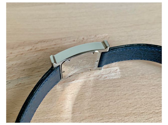 Hermès H Stunde Gd Uhr Modell Armband Requin Dunkelblau - Ansicht 5